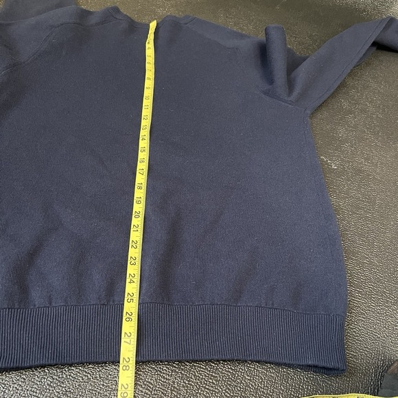 Mack Weldon Sweater Mens Large Navy Blue Tech Cashmere Merino Crewneck Knit - Picture 8 of 8